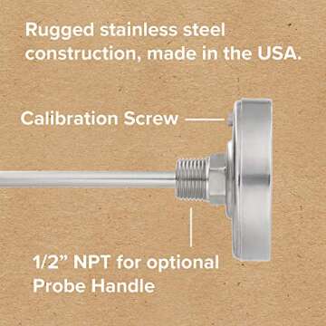 REOTEMP Heavy Duty Compost Thermometer for Accurate Readings