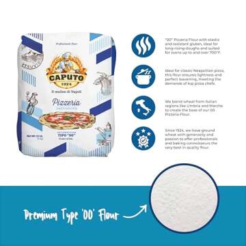Antimo Caputo Pizzeria Flour Blue, 11 Pound Bag - Italian 00 Flour for Authentic Neapolitan Style Pi...