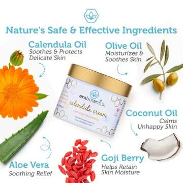 Era Organics Baby Moisturizing Cream - Soothing and Nourishing with Calendula, Cocoa Butter, Rosemar...