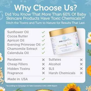 Era Organics Baby Moisturizing Cream - Soothing and Nourishing with Calendula, Cocoa Butter, Rosemary, Plus More - Safe for Sensitive Skin Made in The USA 2 oz