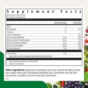 Floradix Floravital Liquid Iron & Vitamins Formula - Liquid Iron Supplement with B Complex Vitamins,...