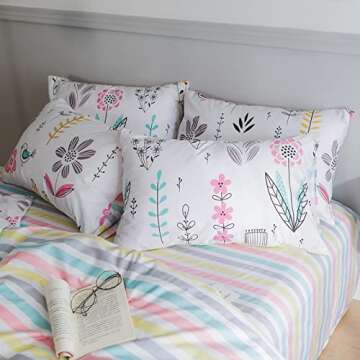 HighBuy Floral Twin Duvet Cover Set - Floral Style 03