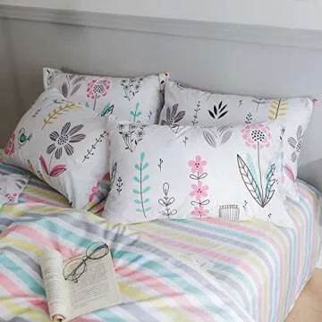 HighBuy Floral Twin Duvet Cover Set - Floral Style 03
