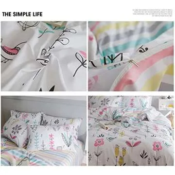 HighBuy Floral Twin Duvet Cover Set - Floral Style 03