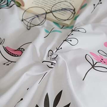 HighBuy Floral Twin Duvet Cover Set - Floral Style 03