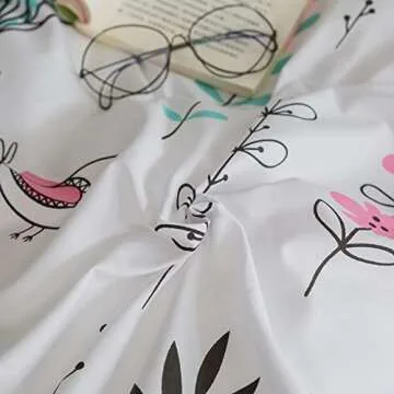 HighBuy Floral Twin Duvet Cover Set - Floral Style 03