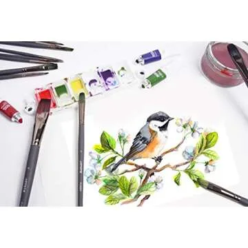 Fine Detail Paint Brush Set - (12 Piece Set) Miniature Brushes for Acrylic, Oil Watercolor, Model Craft Miniatures Painting, Paintbrushes, Professional Detailing Paint Kit