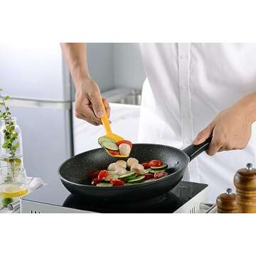 11Pcs Silicone Cooking Utensils Set - Heat Resistant Kitchen Tools, Spatula, Turner, Tongs, Spoon, Whisk, BPA Free, Dishwasher Safe, Nonstick Cookware Utensils (Yellow)