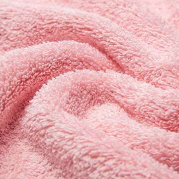 Leisofter Ultra Thick, Soft & Absorbent Cotton Hand Towels for Bathroom(Pink, 2-Pack, 14" x 29") - M...