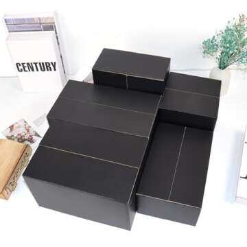 Small Shipping Boxes 8x8x4 Inches, 30 Pack Black Corrugated Cardboard Boxes, Mailer Boxes for Small Business Packaging Mailing