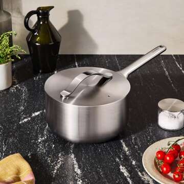 Caraway Stainless Steel Sauce Pan - Non Toxic & Oven Safe