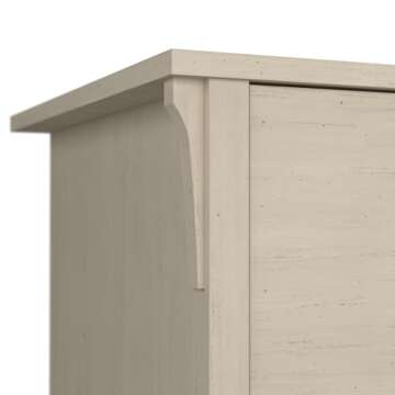 Bush Furniture Salinas L Shaped Desk with Storage in Antique White