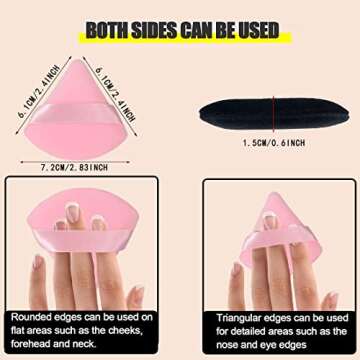 6 Pcs Powder Puff Face Makeup Puffs - Soft Velour Blending Tools for Beauty Enthusiasts