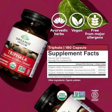 Organic India Triphala Capsules - Herbal Digestive Support