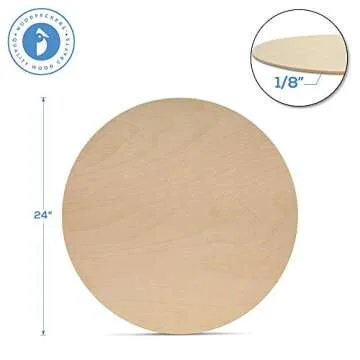 24 Inch Birch Plywood Circles for Crafts - Pack of 2
