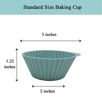Vethwal Silicone Baking Cups - 24 Pack Eco-Friendly Liners