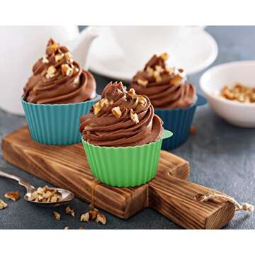 Vethwal Silicone Baking Cups - 24 Pack Eco-Friendly Liners