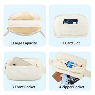 Frenou Fashion Fanny Bag-Waist Pack With Adjustable Belt Bag-Unisex Crossbody Pack For Travel Runnin...