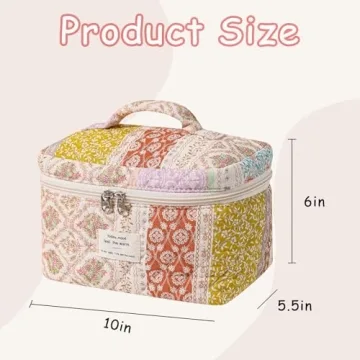 Chic RSRSLEII Quilted Makeup Bag for Travel and Home