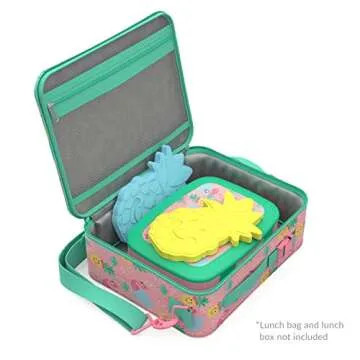 Bentgo Prints Insulated Lunch Bag Set With Kids Bento-Style Lunch Box and 4 Reusable Ice Packs (Tropical)