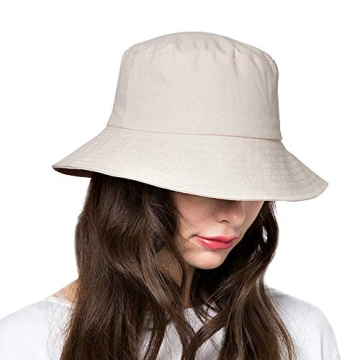 Bucket Hats for Women Sun Beach Hat Teens Girls Wide Brim Summer Fisherman's Caps UPF 50+（A3-Beige...