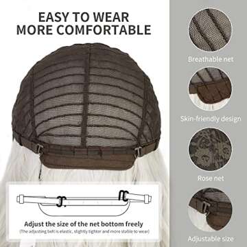 ORSUNCER Long Wavy Wigs with Bangs for Women Ombre Wig Synthetic Wavy Hair wigs for black white women for Daily Party 26 Inches Ombre White