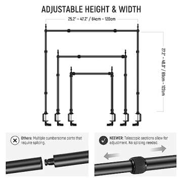 NEEWER Overhead Camera Mount Rig with 2 Ball Heads, Super Clamp/Mobile Phone Holder/Camera Desk Mount, Multi Device Mount, Platform Overhead Tripod, Adjustable Height Width, Max Load 12 kg, NK002