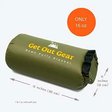 Get Out Gear Down Camping Blanket - Outdoor Lightweight Packable 650 Fill Power Down Blanket Compact Waterproof and Warm Backpacking Quilt for Camping Hiking Travel Hammock