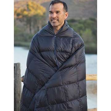 Get Out Gear Down Camping Blanket - Outdoor Lightweight Packable 650 Fill Power Down Blanket Compact Waterproof and Warm Backpacking Quilt for Camping Hiking Travel Hammock
