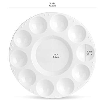 Amazon Basics 15 Piece Round Paint Tray Palettes, White, 6.7 x 6.7 x 0.4 in