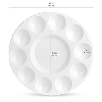 Amazon Basics 15 Piece Round Paint Tray Palettes, White, 6.7 x 6.7 x 0.4 in