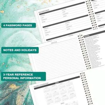 2025-2026 Monthly Planner with Password & Contacts Section