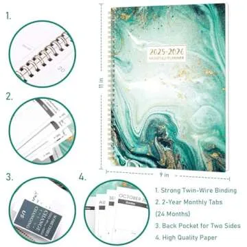 2025-2026 Monthly Planner with Password & Contacts Section