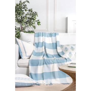 Hofdeco Premium Coastal Throw Blanket - Baby Blue Charm