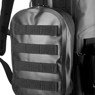 Drakon Outdoors 40L Waterproof Dry Bag Survival Backpack - Roll Top Go-Bag Perfect for Boating, Camping, Hunting, Kayaking - Black Padded Adjustable Straps With MOLLE System