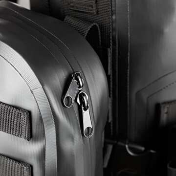 Drakon Outdoors 40L Waterproof Dry Bag Survival Backpack - Roll Top Go-Bag Perfect for Boating, Camping, Hunting, Kayaking - Black Padded Adjustable Straps With MOLLE System