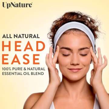 UpNature Head Ease Essential Oil Roll On Blend – Migraine Head Tension Comfort with Instant Coolin...