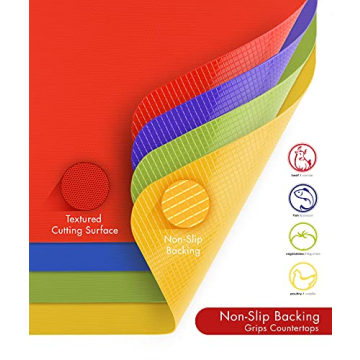 Grippmats Colorful Flexible Cutting Board Set of Four