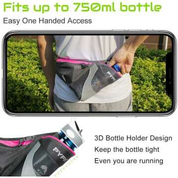 PYFK Running Belt with Water Bottle Holder for Runners