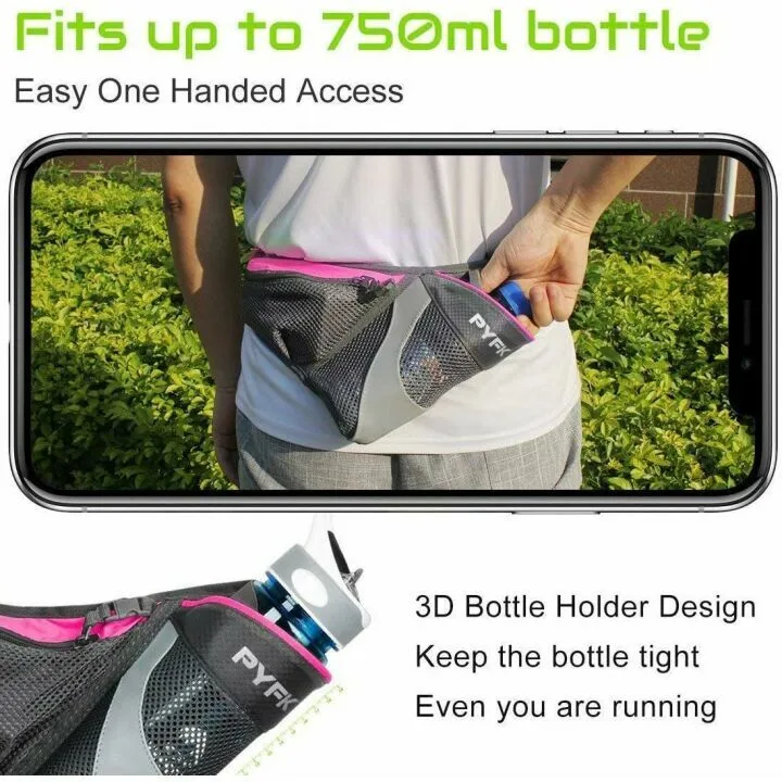 PYFK Running Belt with Water Bottle Holder for Runners