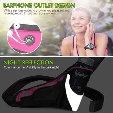 PYFK Running Belt with Water Bottle Holder for Runners