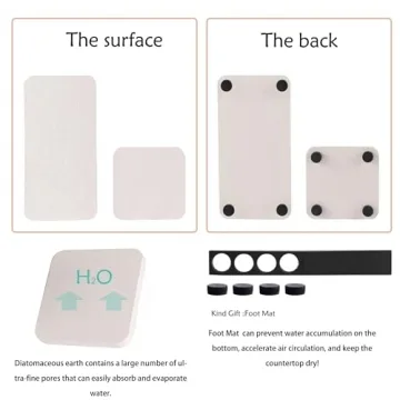 NiuYichee Absorbent Diatomite Coasters for Modern Homes