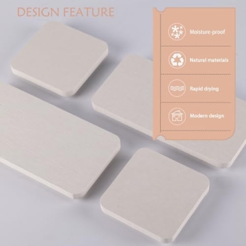 NiuYichee Absorbent Diatomite Coasters for Modern Homes