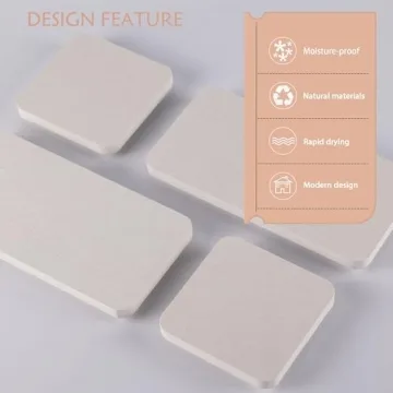 NiuYichee Absorbent Diatomite Coasters for Modern Homes