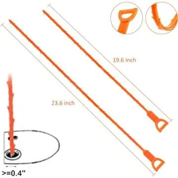Vastar 4 Pack 19.6 Inch Drain Snake Hair Drain Clog Remover Cleanina Tool (4 Pack 19.6 Inch)