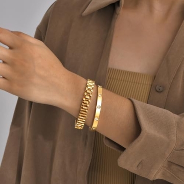 MPRAINBOW Gold Chain Link Bracelet Stainless Steel Jewelry