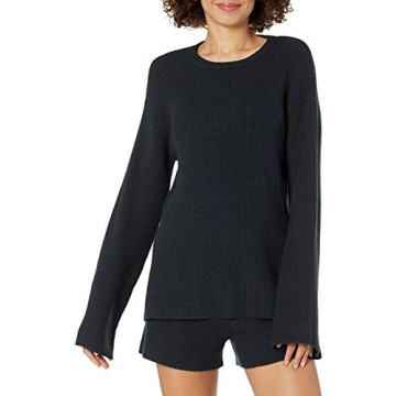 The Drop Women's Alice Crewneck Pullover Sweater Black