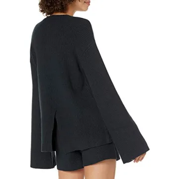 The Drop Women's Alice Crewneck Pullover Sweater Black