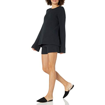 The Drop Women's Alice Crewneck Pullover Sweater Black