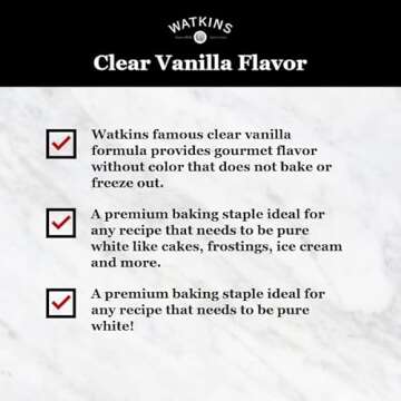 Watkins Clear Vanilla Flavor, 11 fl. oz. Bottle, 1 Count (Packaging May Vary)
